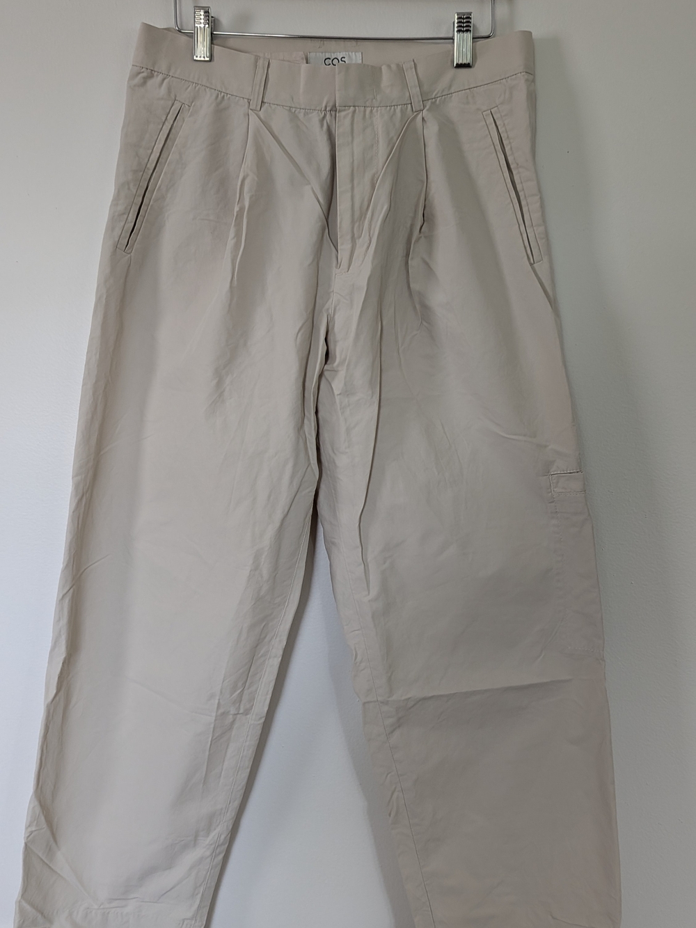 COS Men's Beige Straight-Leg Chinos